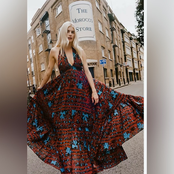 Free People Dresses & Skirts - Free People Red and Blue Sleeveless Maxi Dress
